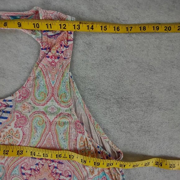 Ellen Tracy Women's Open Back Lightweight Multicolor Sleeveless Midi Dress XL - Picture 9 of 12